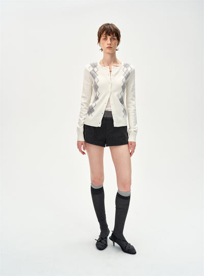 Diamond-shaped Knitted Cardigan CUR0256