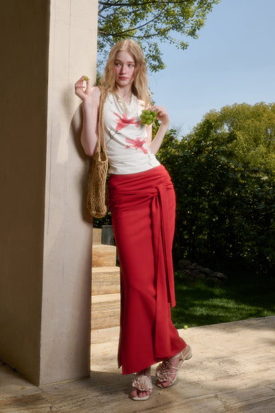 Lily Design Print Top/Slit Skirt GRO0139