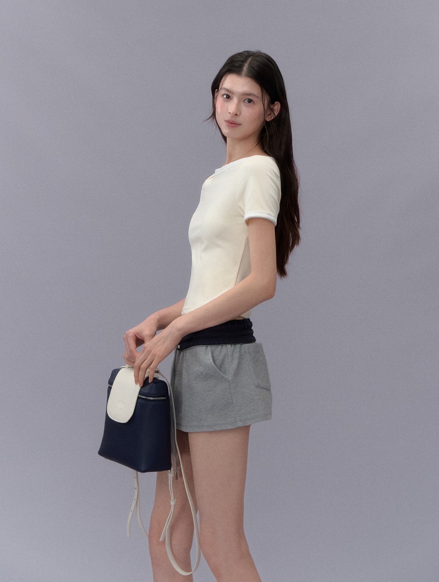 Contrast Color Casual Short Skirt LAL0215