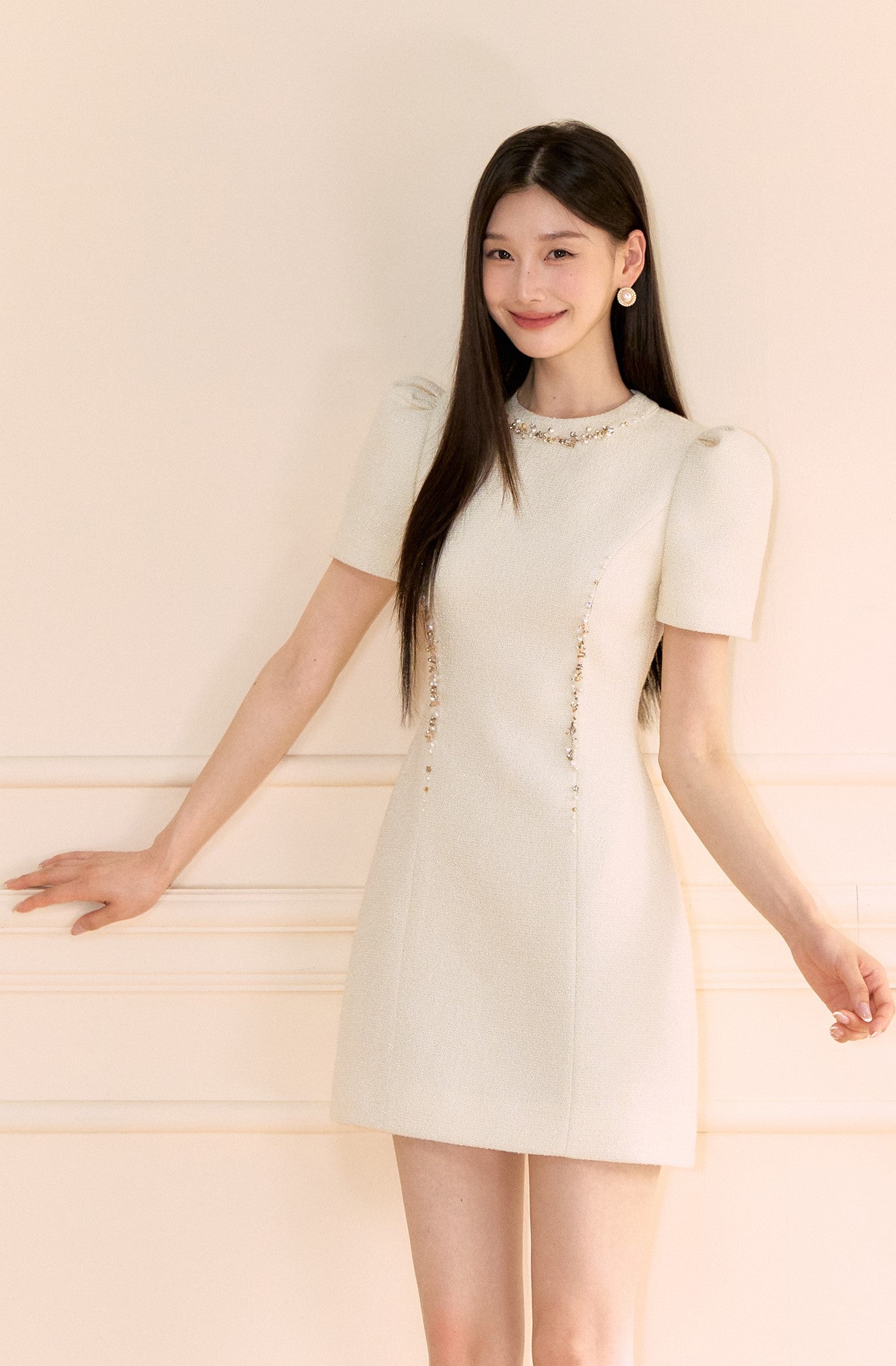 White Small Fragrance Dress OSH0164