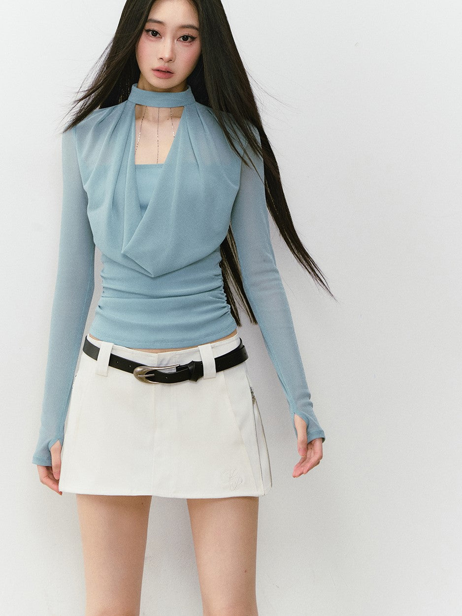 Chain Halter Choker Swing Collar Top VIA0333
