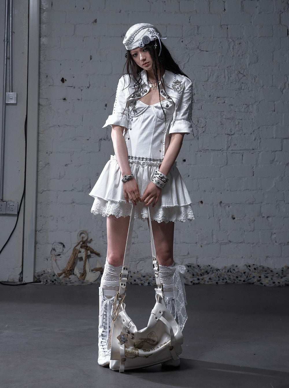 Punk Short-sleeved Short Shirt Jacket NOR0179