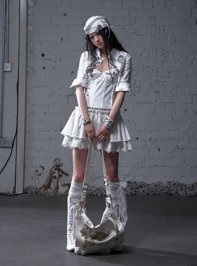 Punk Short-sleeved Short Shirt Jacket NOR0179
