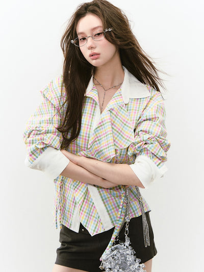 Layered Sunshade Short Shirt VIA0243