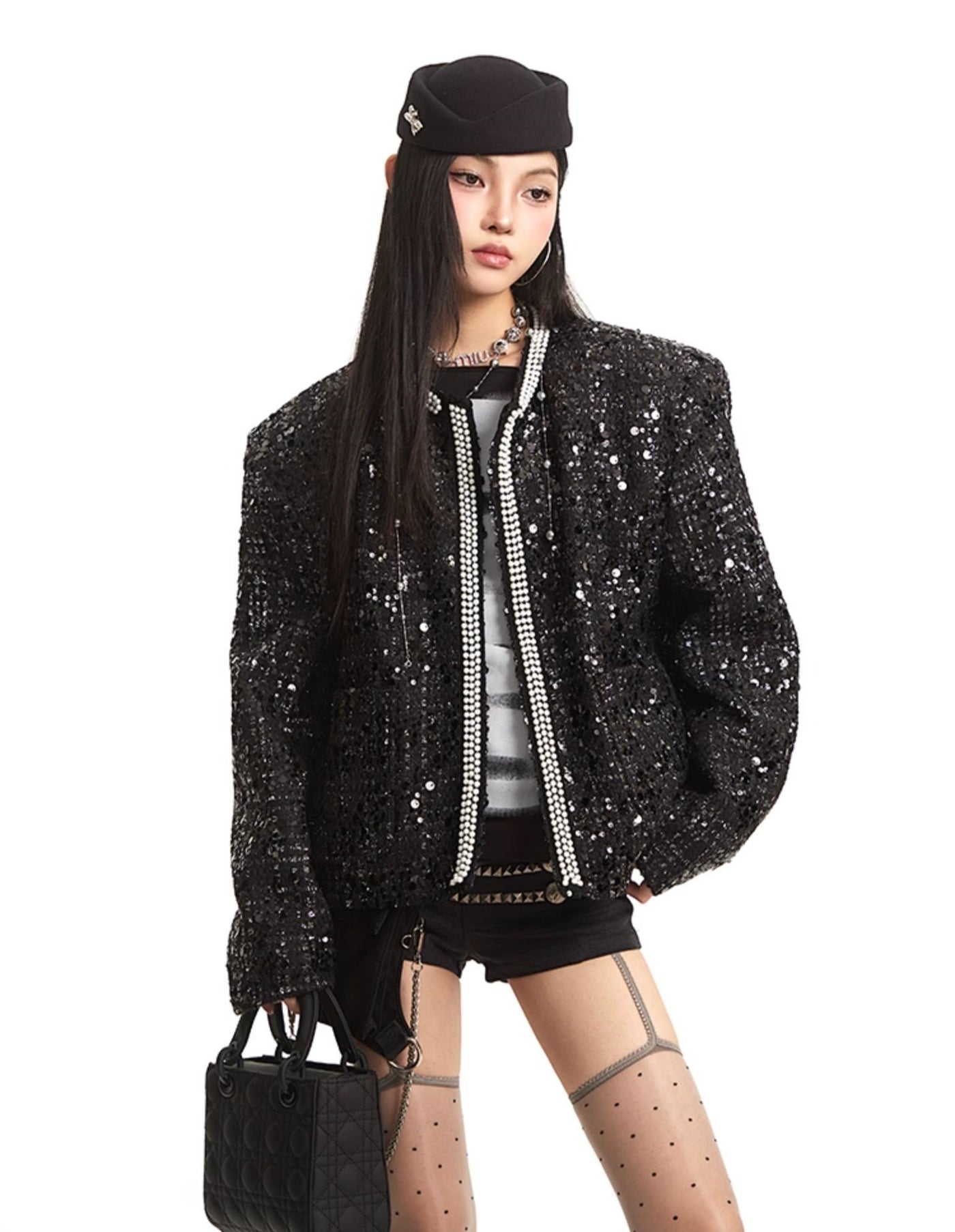 Black Luxury Style Long Sleeve Jacket UNC0272