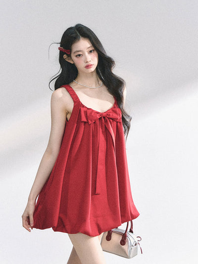 Babydoll Bow Short Dress DIA0464