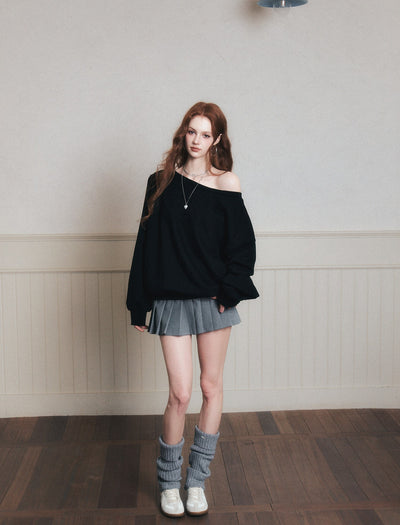 Lazy Off-shoulder Sweatshirt LUL0177