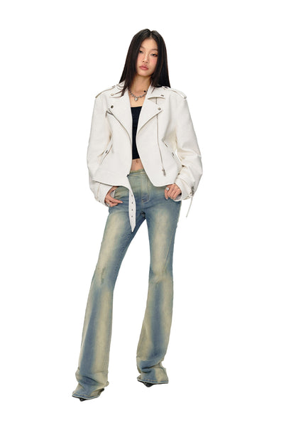 Washed High-elastic Boot-cut Jeans NOT0153