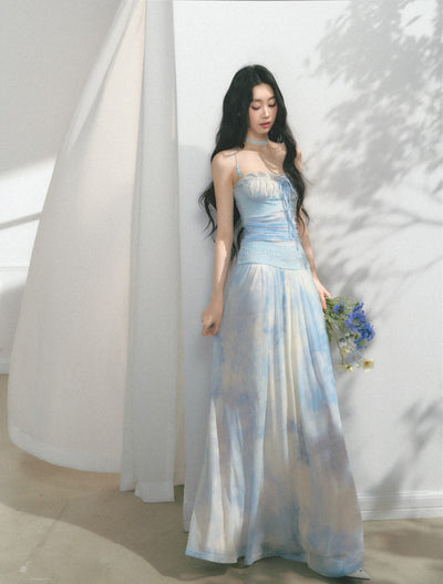 Blue Beaded Lace Dress SAL0168