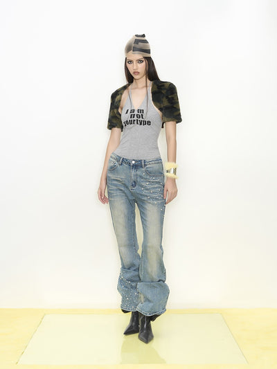 Short Fur Camouflage Waistcoat NOL0065