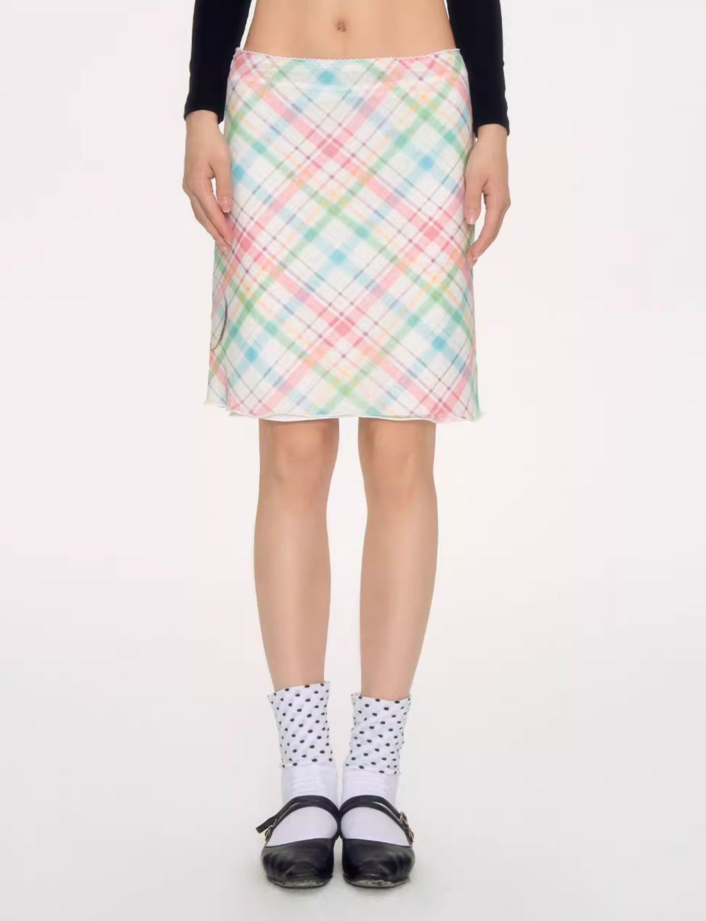 Apple Plaid A-line Skirt NEC0222
