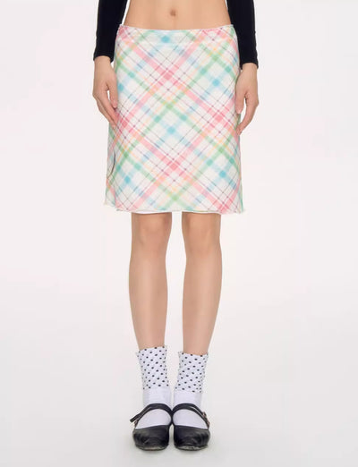 Apple Plaid A-line Skirt NEC0222