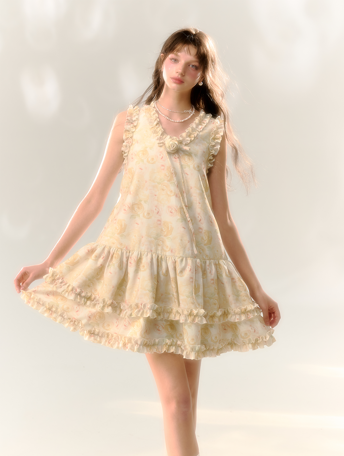 Flower Fairy Sleeveless Suspender A-line Dress SUN0066