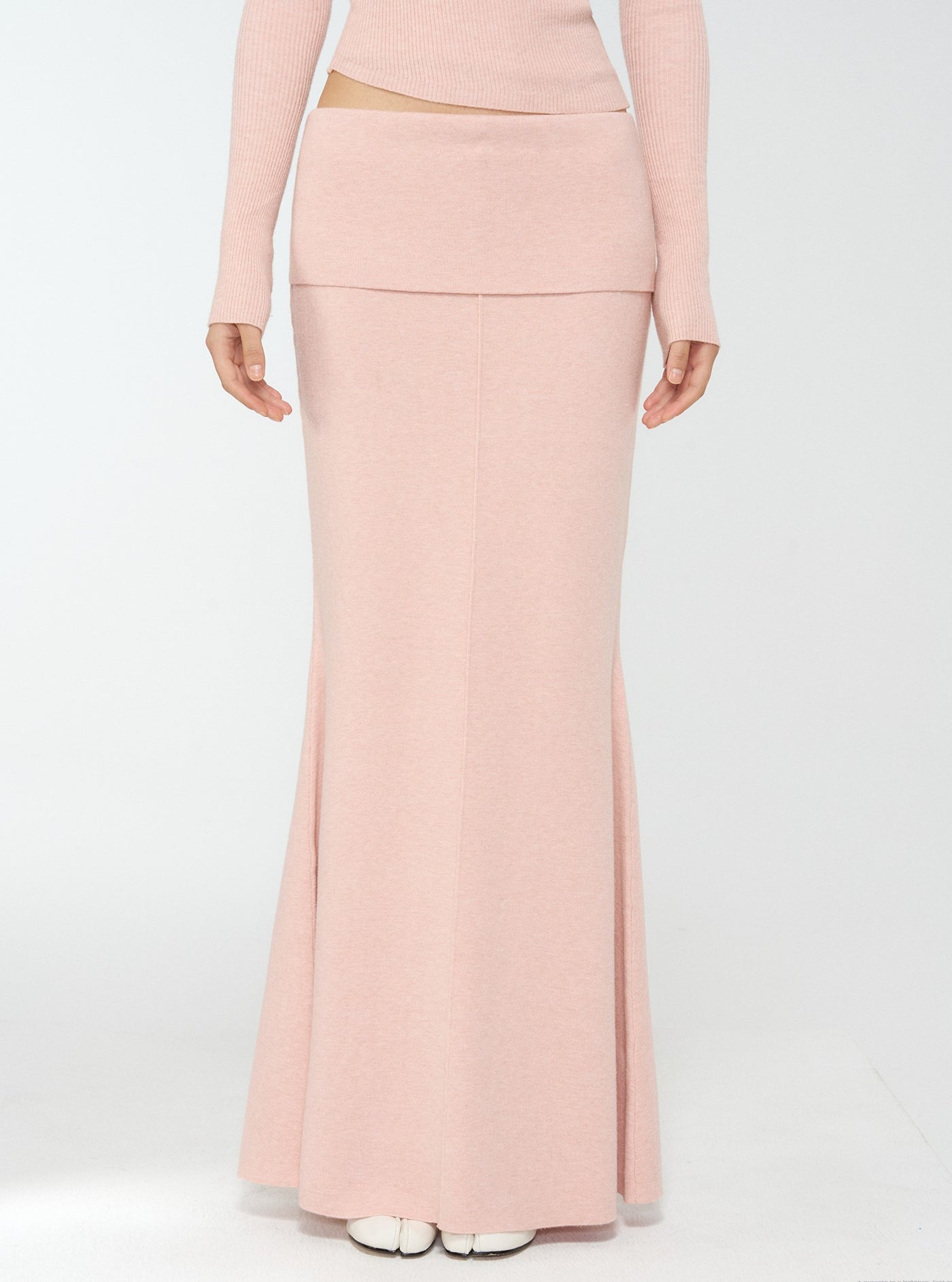 Detachable Fur Collar Sweater/Fishtail Skirt 4MU0171