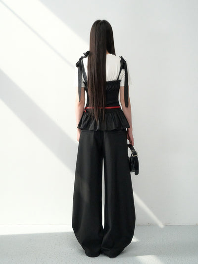 Double Waist Wide-leg Suit Pants LAL0181