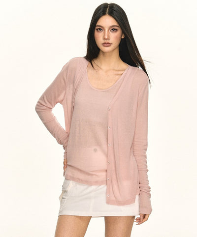 Basic Cardigan/Sleeveless Top ANA0056
