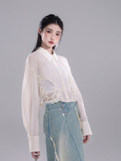 Lace Lyocell Sunscreen Shirt COT0267