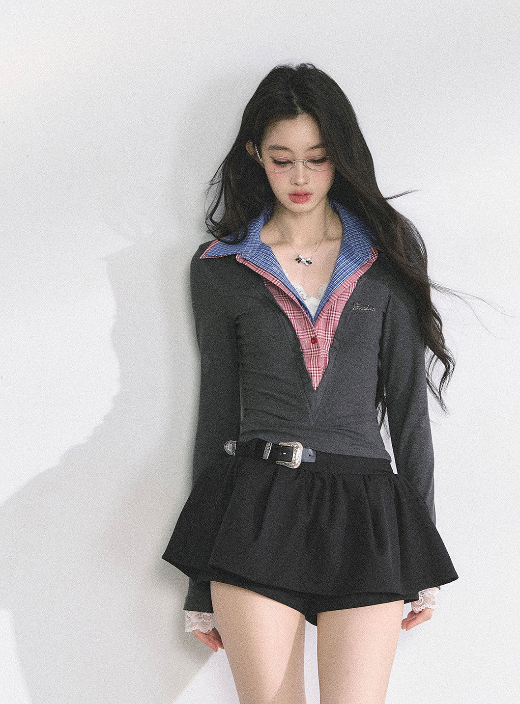 Fake Two-piece Long-sleeved T-shirt DIA0526