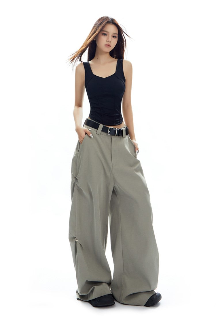 Casual Loose Versatile Wide-leg Mopping Pants APE0318