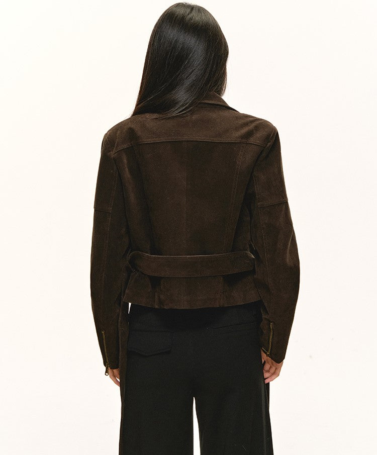 Stand Collar Suede Short Jacket ANA0088