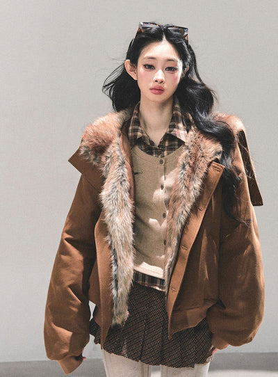 Fur Quilted Warm Coat DIA0664