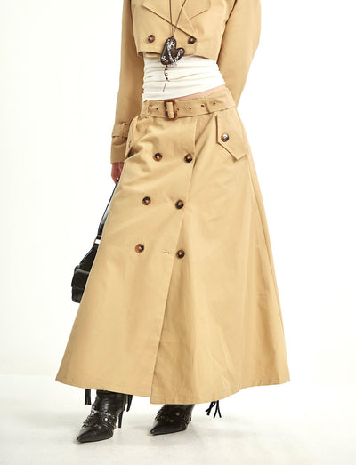 Retro Short Trench Coat+Skirt UNC0278