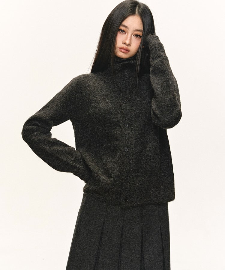 Turtleneck Button Knitted Cardigan ANA0086