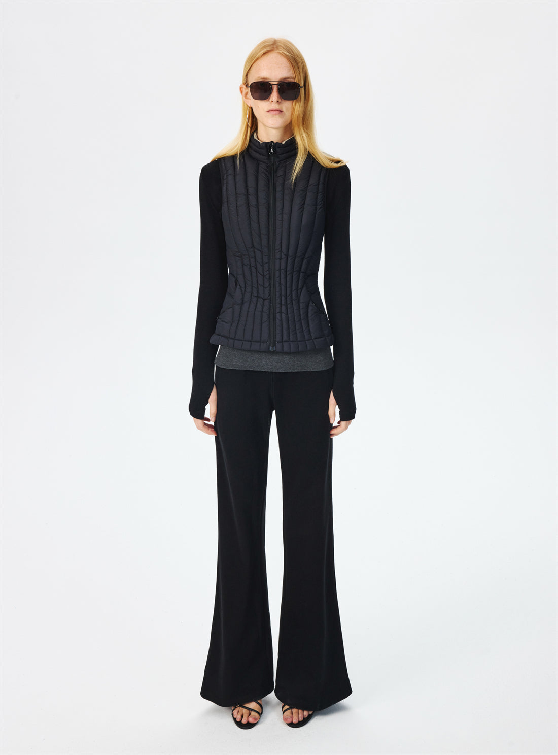 Draped High Waisted Flared Sweatpants CUR0270