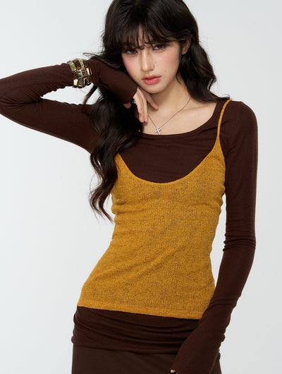 Two-Piece Basic Top+Camisole 4MU0176