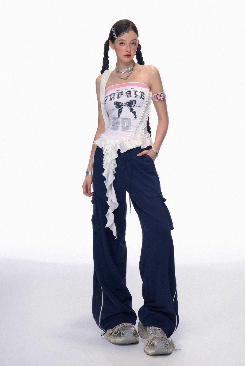 American Blue Walking Loose Lazy Wide-leg Pants DIA0180