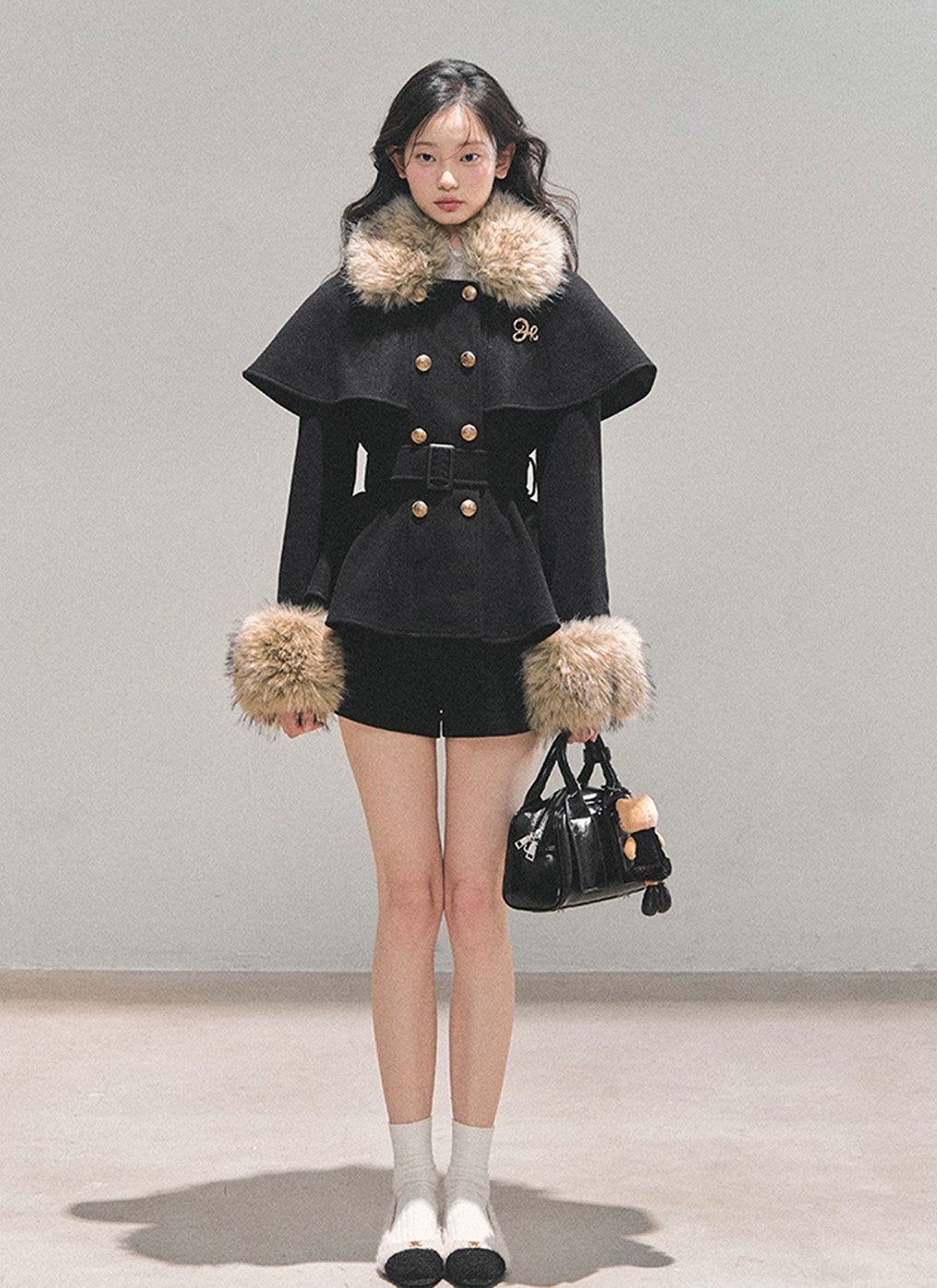 Snow Country Fur Collar Coat/Skirt DIA0755