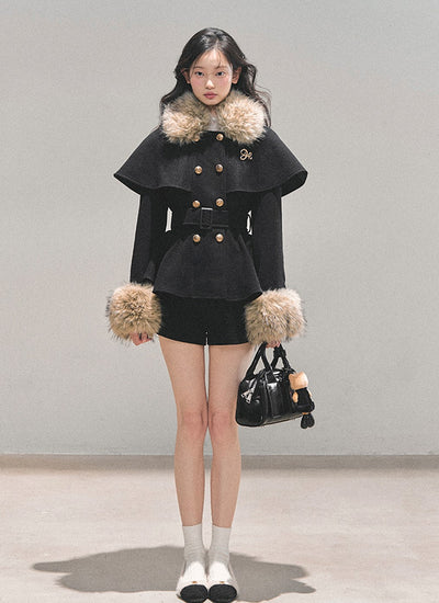 Snow Country Fur Collar Coat/Skirt DIA0755