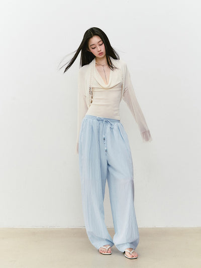 Beaded Drawstring Casual Pants VIA0327