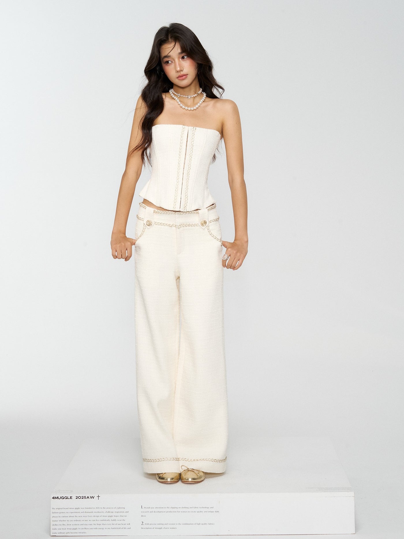 Luxurious-style Short Jacket/Camisole/Pants 4MU0160