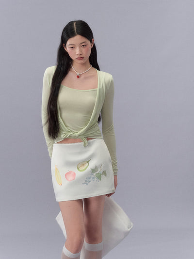 Fruit Print Short Skirt LAL0214