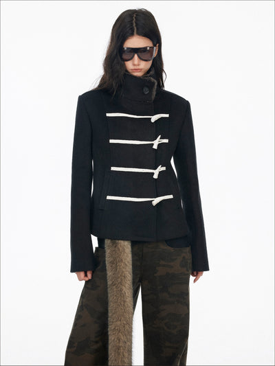 Stand Collar Horn Button Coat SAL0196