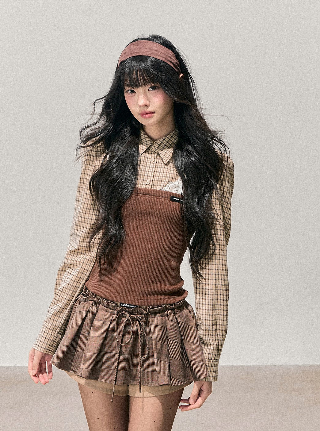 Faux Three-Piece Plaid Shirt DIA0762