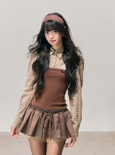 Faux Three-Piece Plaid Shirt DIA0762