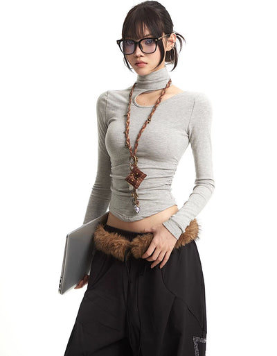 Slim Irregular Cut Long Sleeves T-Shirt UNC0311