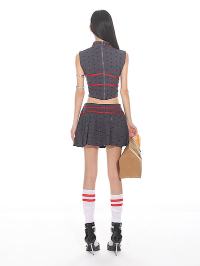 Bowknot Floral High-end Vest/Short Skirt UNC0122