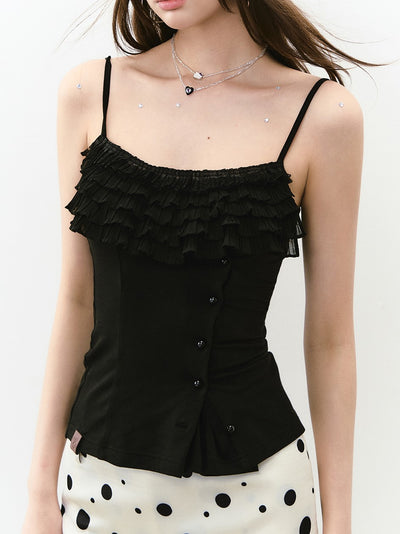 Ruffled Neckline Slim Camisole VIA0270