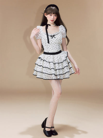 Polka Dot Tutu Waist Cake Dress SIS0018