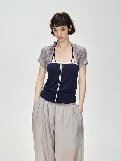 Drape Hem Mesh Camisole CUR0230
