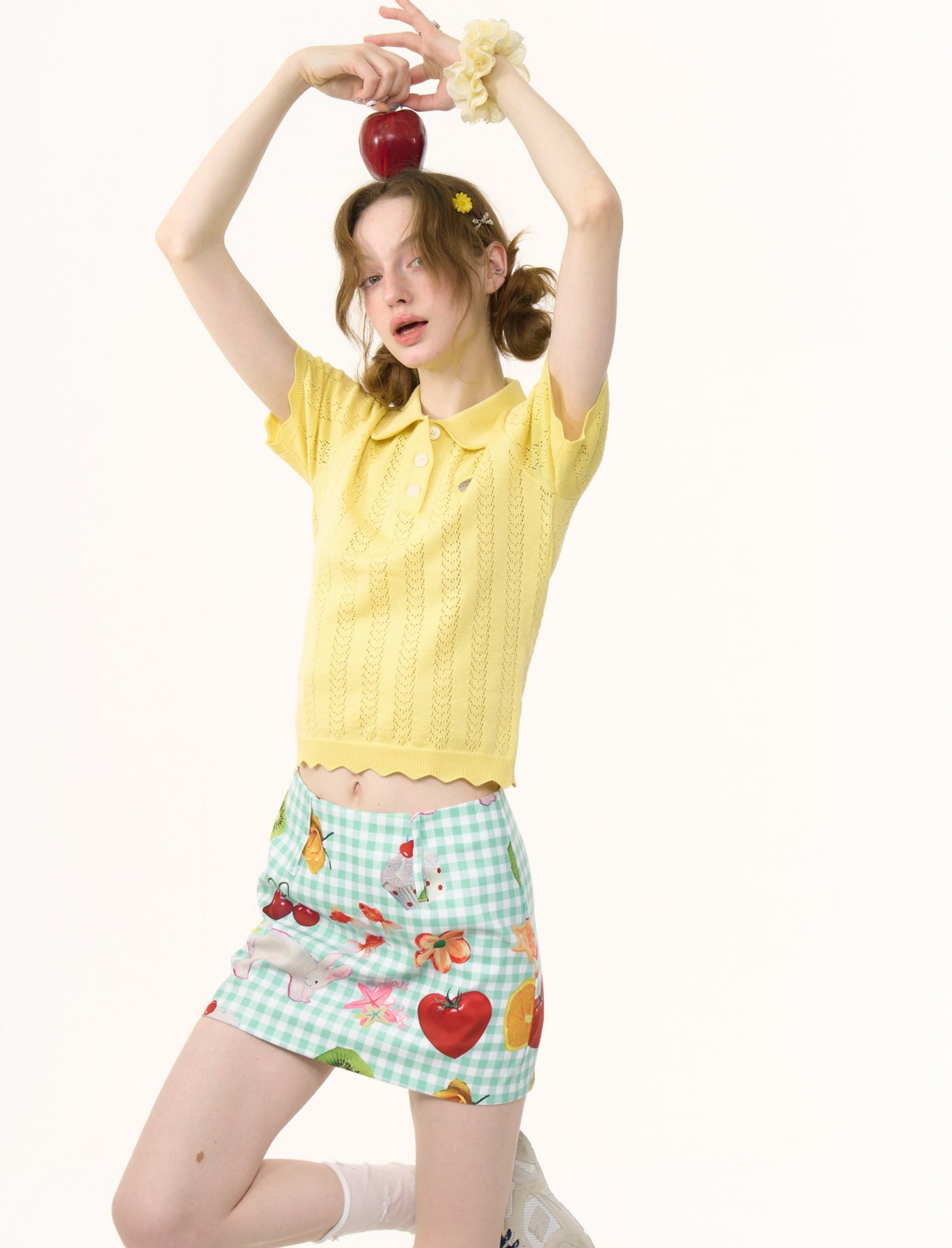 Polo Doll Collar Short-sleeved Knit ZIZ0262