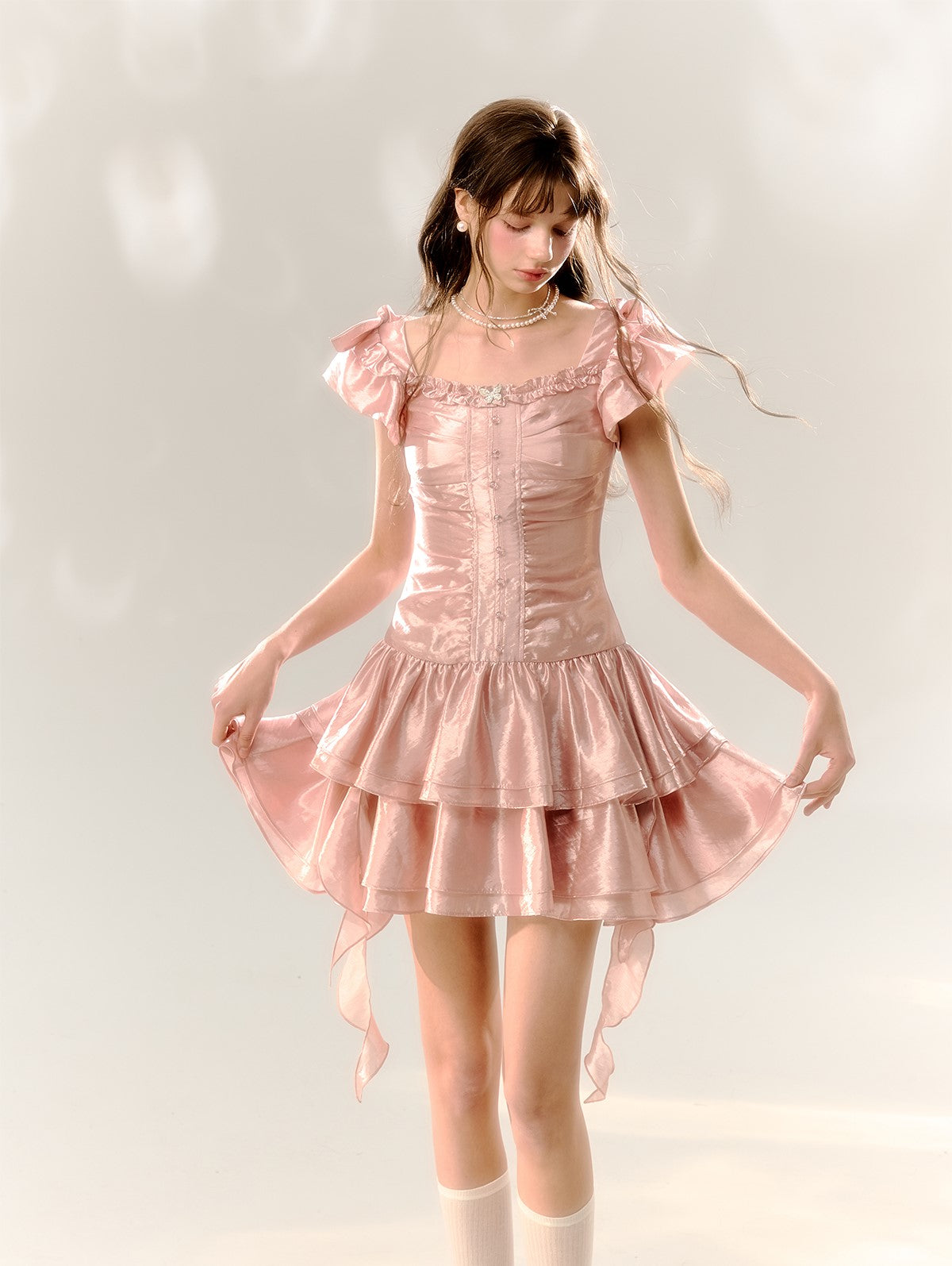 Cake Pleated Pink Tutu Dress SUN0073