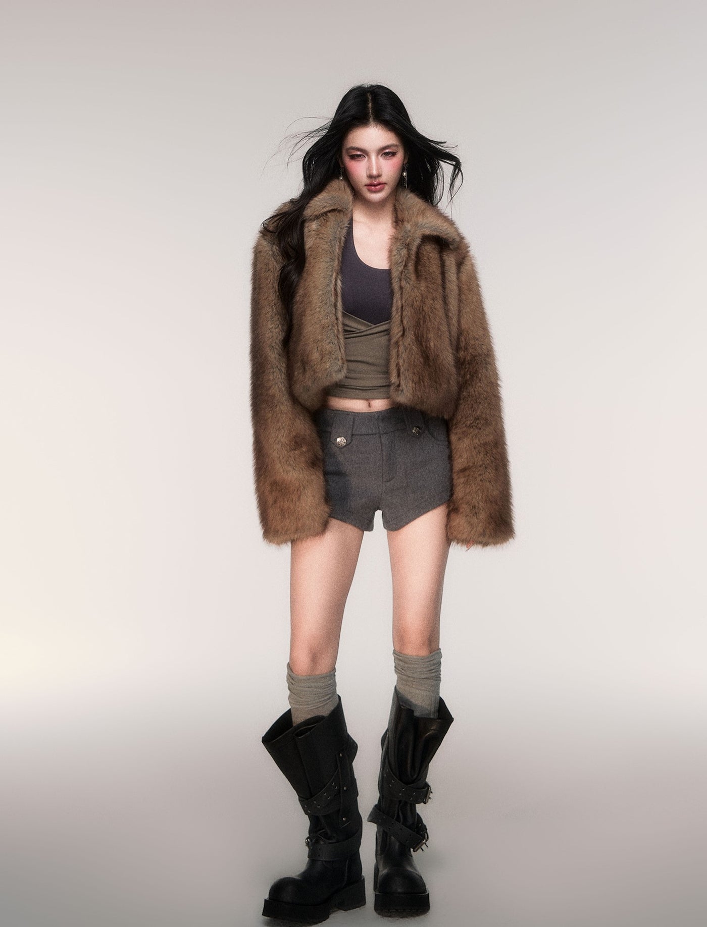 Short Eco-Friendly Fur Coat LUL0210