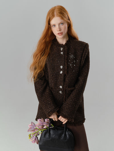 Small Fragrance Style Beads Wool Short Jacket SAL0087