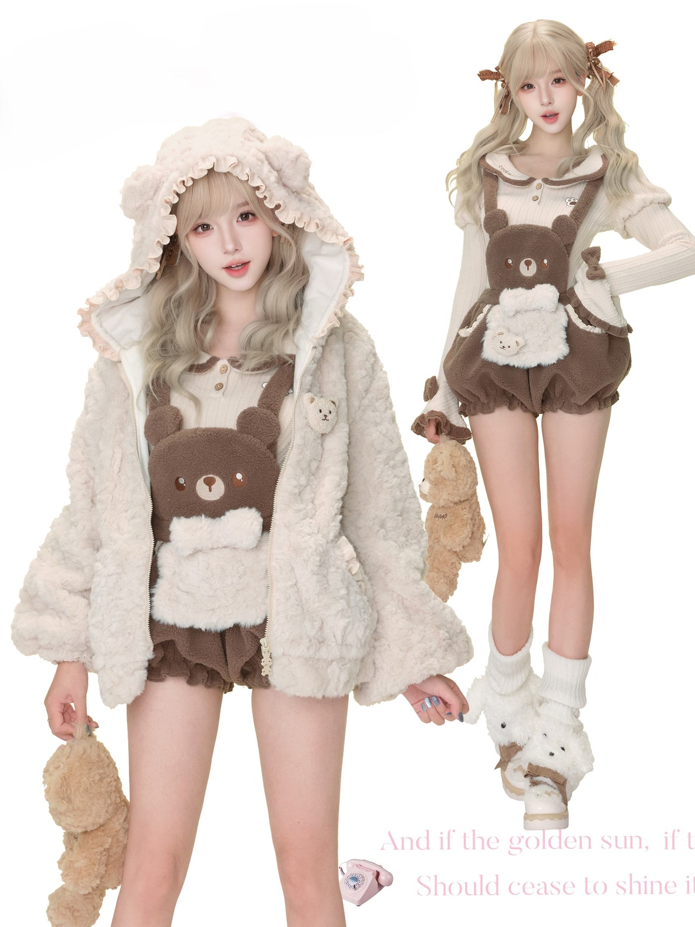 Little Bear Knitted Top/Overalls/Jacket SER0196