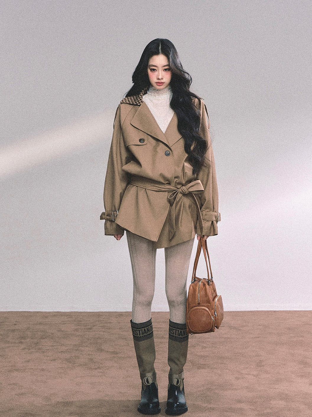 Hepburn Style Plaid Jacket DIA0652