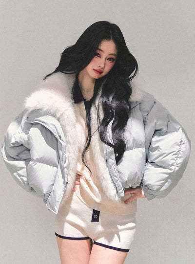 Thickened Warm Fur Short Down Jacket DIA0706